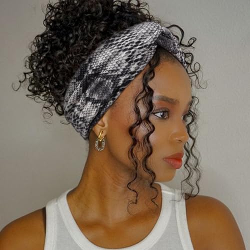 Image of DRESHOW 6 Pack Boho Non-Slip Headbands for Women Girls Yoga Workout Running Knotted Turban Floral Printed Elastic Head Wrap