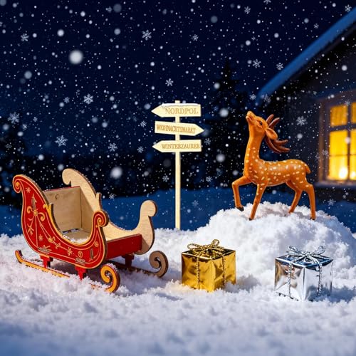 PIujsym Wichtel Set Weihnachten Komplett - 8-teiliges Wichtel Zubehör...