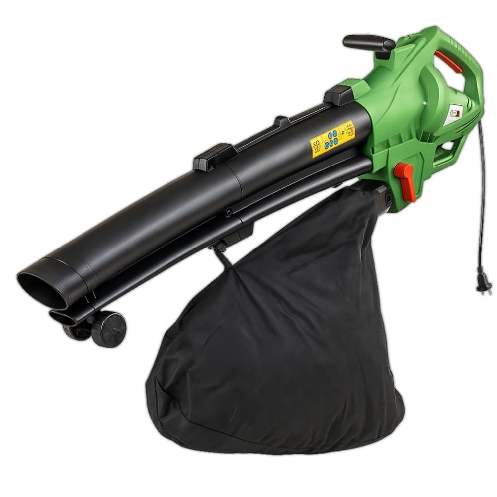 Aspirateur Souffleur Broyeur Électrique 3 en 1 de 3000 W, 270 km/​h – Sac de 45 L – Réduit de 90% Le Volume des Déchets et Feuilles – Confort Ergonomique – Utilisation Prolongée sans Effort
