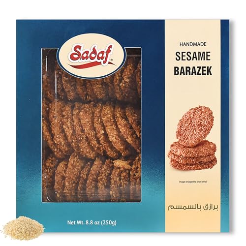 Sadaf Barazek with Sesame Cookies - Ideal Appetizer or Snack - Middle Eastern Cuisine - Handmade Sesame Cookies - Kosher - 250g Box