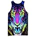 Wuiliy 3D Tank Tops for Men Colorful Sleeveless Print T Shirt Rainbow Beach Gym Vest Tee (M,Leopard-7)