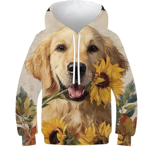Sweat à capuche 3D doré d'automne vêtement de sport de qualité enfant