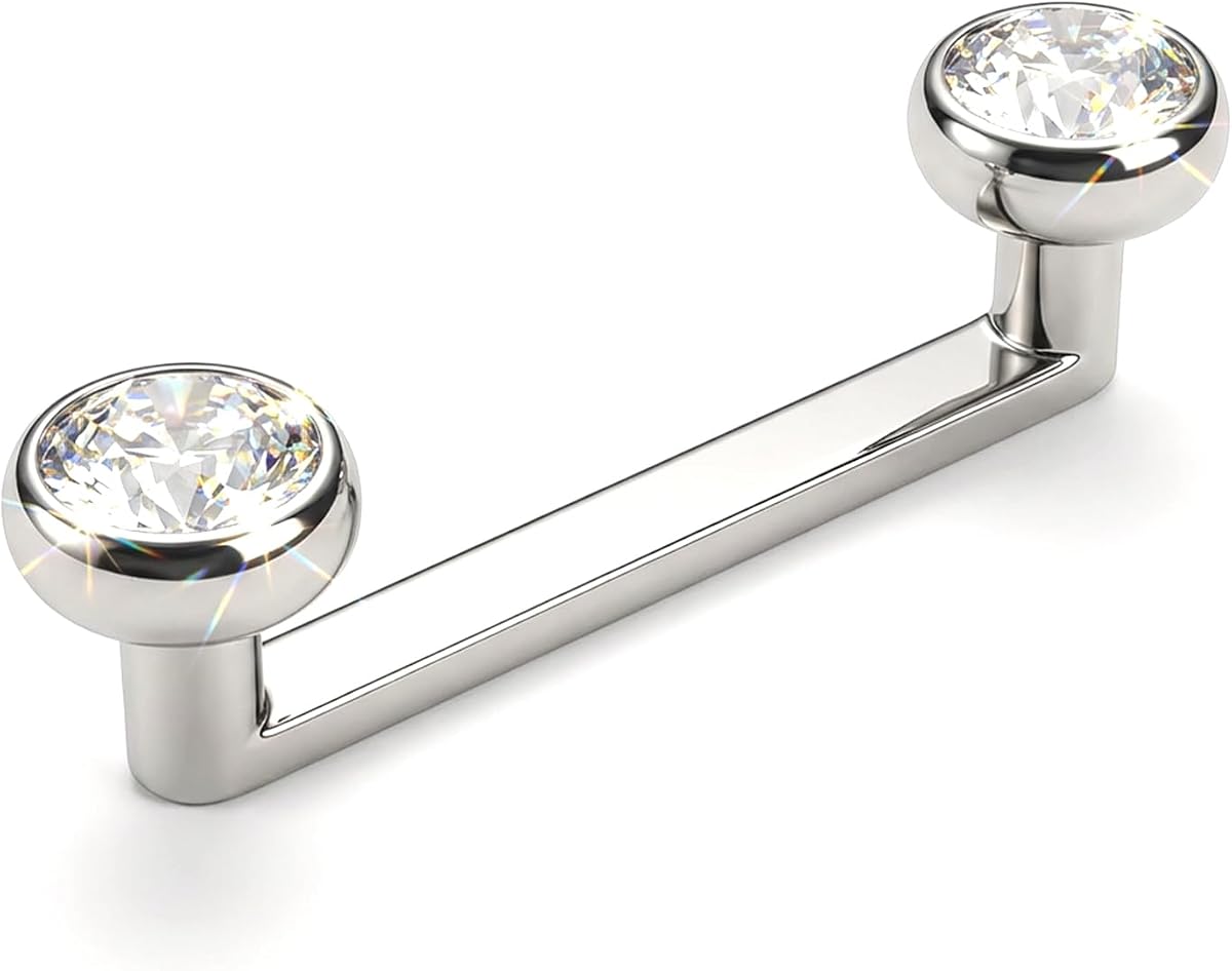 14G Titanium Surface Piercing Jewelry Double Crystal Internally Threaded Surface Tragus Staple Bar Piercing Jewelry Flat Bar Unisex Body Jewelry