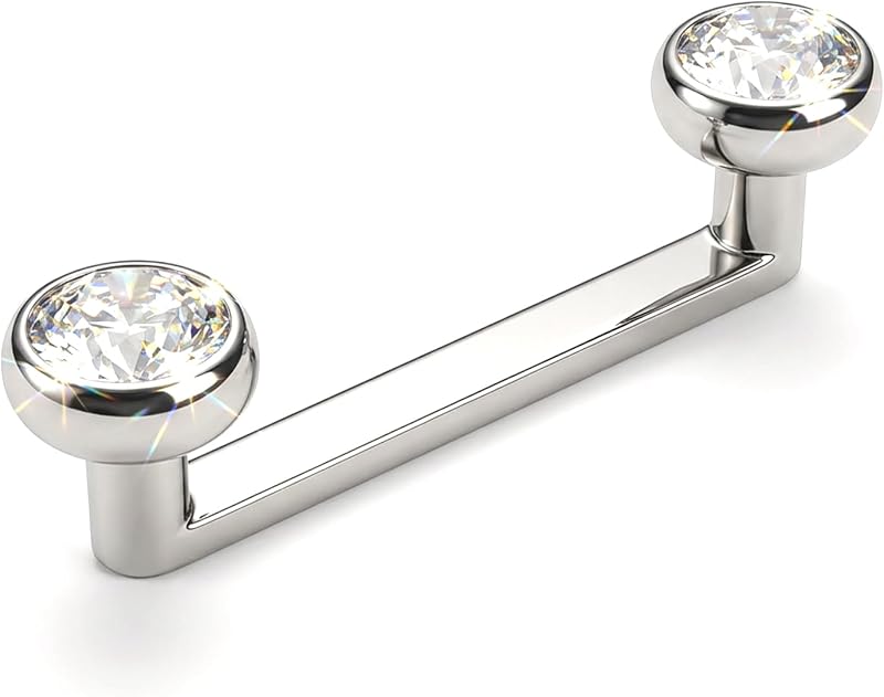 14G Titanium Surface Piercing Jewelry Double Crystal Internally Threaded Surface Tragus Staple Bar Piercing Jewelry Flat Bar Unisex Body Jewelry