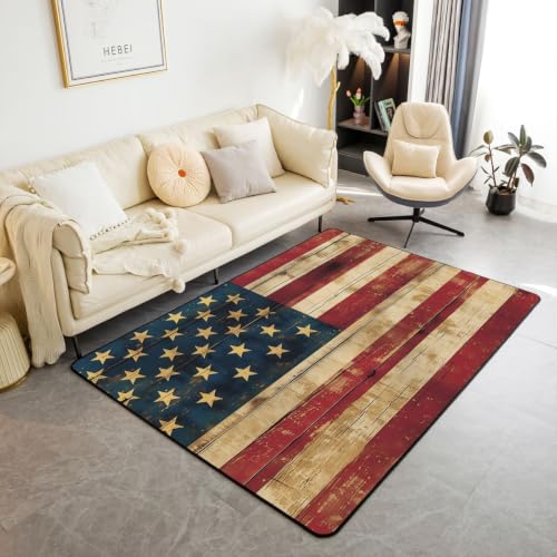 Erosebridal Vintage American Flag Area Rug 6'6" X 4'11" USA