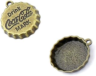 Antique Bronze Jewelry Making Charms Findings Supplies 61091 Coke Cola Cap Wholesale Ancient Fashion Bulk Retro Supply