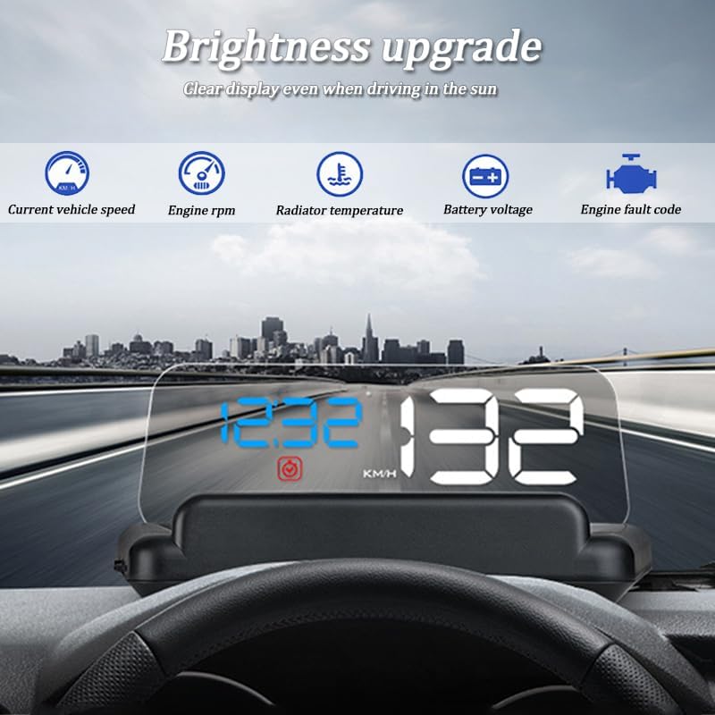 Head Up Display Auto für Mercedes Benz GLK Class 2008–2015, Auto Digital Head-up Display Multifunktional Leicht Auto HUD Head Up Display,B