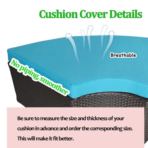 Fundas de cojines circulares impermeables para sofás modulares de terraza kit de 4 piezas 7