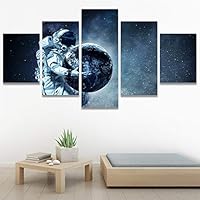 SIGNWIN 5 Panel Canvas Wall Art Modern Art Astronomy & Space Contemporary Cosmic Dramatic Mixed Media Multicolor for Home Decorations Ready to Hang - 60