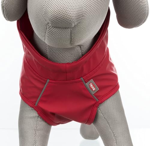 TRIXIE Regenmantel Vimy für Hunde rot XS - Bauchumfang: 20-39 cm – Hunde-Regenjacke mit reflektierenden Elementen für mehr Sichtbarkeit im Dunkeln – bequem & verstellbar - 680220
