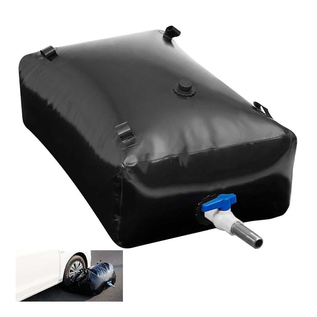 Este depósito de Agua portátil de PVC de 4000 L para caravanas, Camping y Recogida de Agua de Lluvia, contenedor de Almacenamiento de Agua Plegable con Kit de rebosadero (3 x 1,7 x 0,8 m / 1