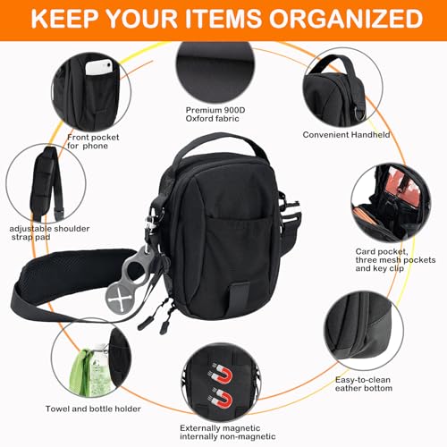 Magnetic Gym Bag With Adjustable Shoulder Strap Pad - 900D Nylon Crossbody Sling Bag For Men & Women, Magnetic Gym Accessories, Small Gym Bag (Compact Design For Hiking/Travel)3