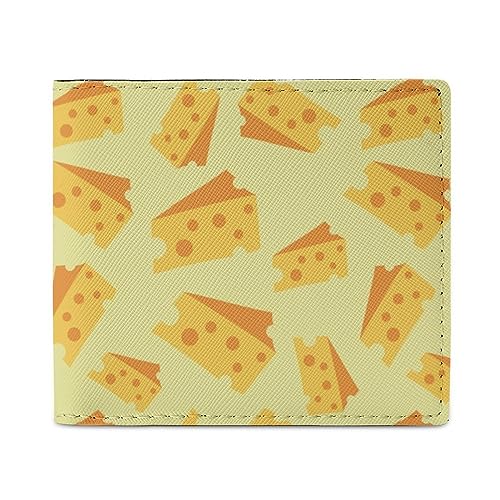 Food Themed Tasty Cheese Wallet for Women & Men Bifold Leather Graphic Card Coin Purse One Size