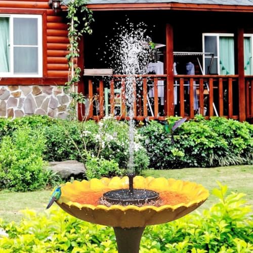 Image of Solar Fountain Fountain Water Pump for Bird Bath New Upgraded Mini Solar Powered Watering Submersible Pump for Pond Pool Garden Fish Tank Aquarium