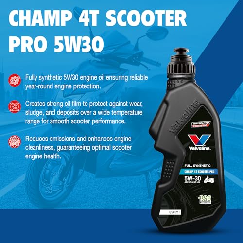 Image of Valvoline Champ 4T Scooter Pro 5W30 Full Synthetic Engine Oil for Scooter 0.65L | Year-Round Protection |5w30 engine oil