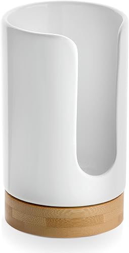 Dispensador clásico de tazas de baño de cerámica de 5 onzas, seguro para niños, accesorios esenciales de baño para portacepillos de dientes y