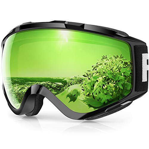 Findway スキーゴーグル、スノーゴーグル曇り止め、アップグレードOTG広視野球面レンズ、軽量と耐衝撃、適用若者とアダルト男女山登り/スキーなスポーツゴーグル。