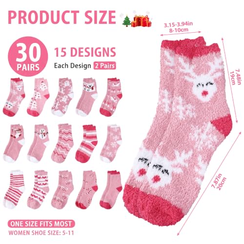 Image of Hoolerry 30 Pairs Fuzzy Socks in Bulk