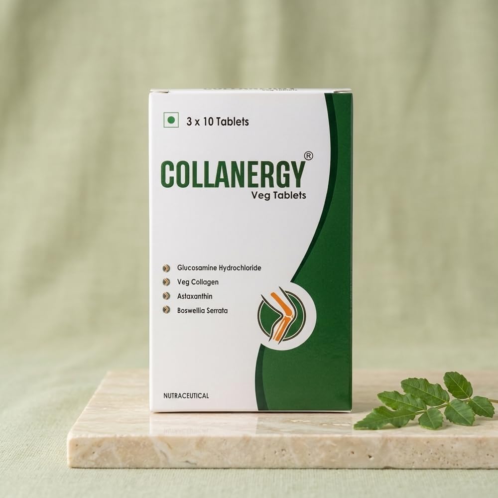 SHUBAN Collanergy Veg Tablets with Glucosamine Boswellia Astaxanthin Vegcol Formula Green Tablet Form Blister Packaging Supplement-image-47
