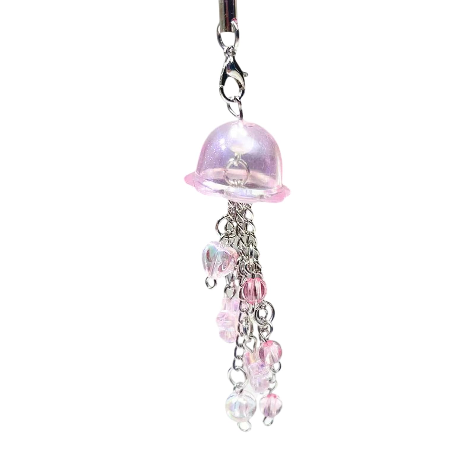 Yjcnelcr Key Chains for Ladies Chic Phone Chain with Jellyfish Shaped Pendant for Backpack Wallet Decorations Keyrings Keychain Bag Pendant Decoration Bag Charm Purse Charms Gifts for Women Girls