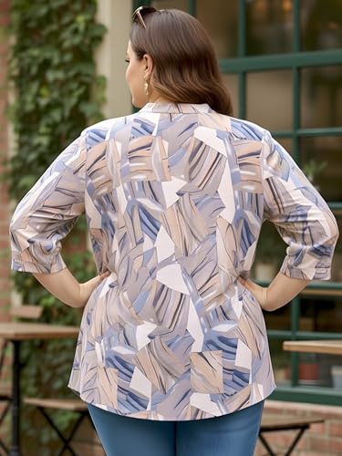Image of Indietoga Women Plus Size Abstract Print Rayon Tunic Top (XL to 7XL)
