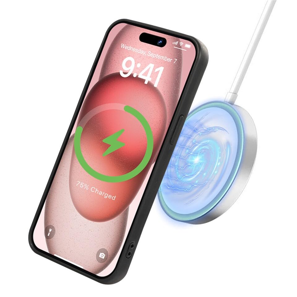 Étui clapet cuir iPhone 16 Pro beige avec rabat magnétique et fentes cartes
