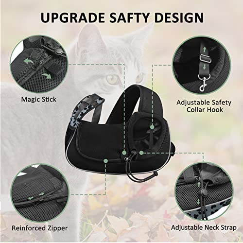 Image of Gloppie Dog Carriers for Small Dogs Hands Free Pet Carrier Mesh Travel Dog Sling Bag Comfortable Puppy Carrier for Dogs Below 10 lbs Cute Grey M
