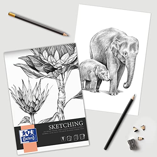 Oxford Sketch pad A3, 50 Sheets, 120 g, glued on the Sides, White - Image 2