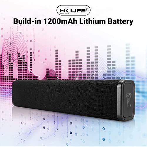 Image of WK LIFE BORN TO LIVE RB-M33 Rich Fabric Series Wireless Bluetooth Soundbar Speaker 10W (Black)