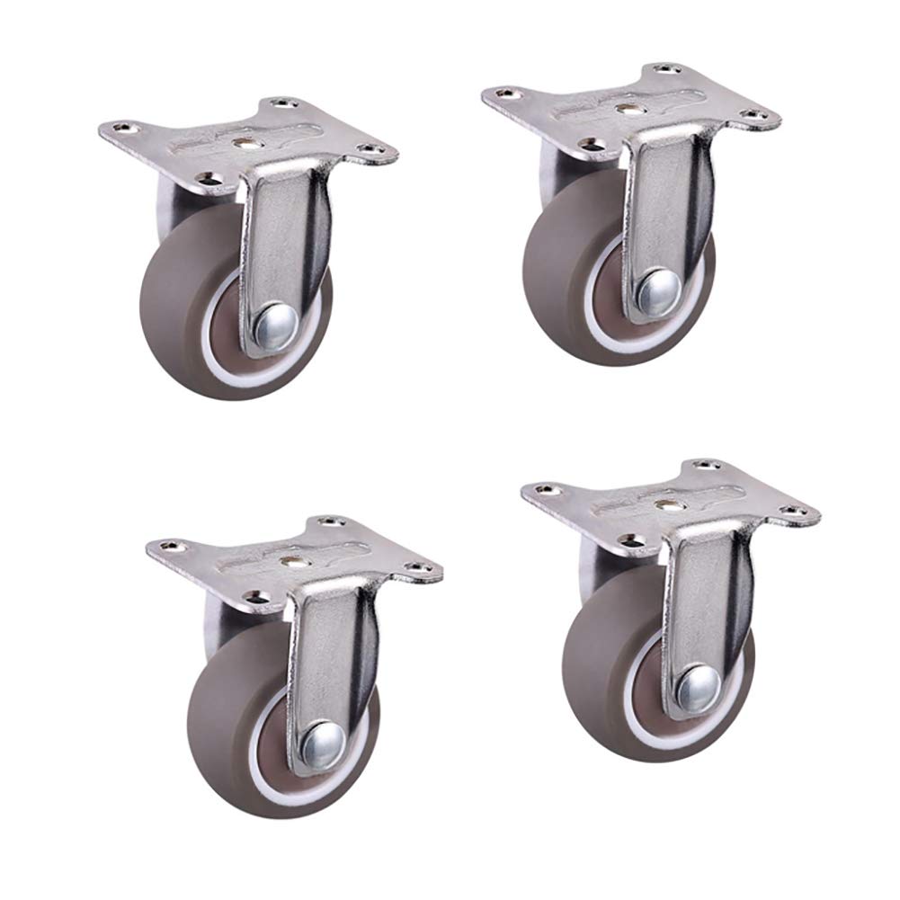 1 Zoll / 1,25 Zoll / 1,5 Zoll / 2 Zoll Leichte Kaffee-TPE-Rollen, mit Deckplatte, No Noise Wheels Gesamtkapazität 176 lbs 4er-Set