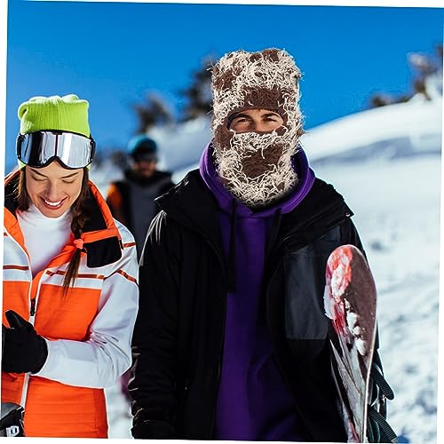 Cascos de Escalada Balaclava Ski Mask Felpudo para Hombres y Mujeres Máscara Facial de Invierno Extremadamente Suave Café miniatura 6