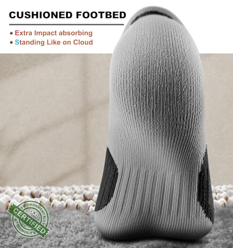 Image of BULLIANT Socks For Women 6Pairs-Womens Athletic Ankle Socks No Show Cushioned for Walking Running-Compression Arch Support