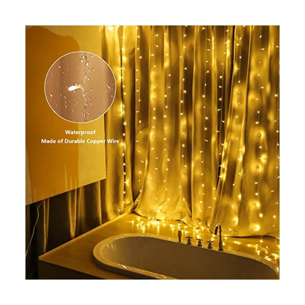 JOLVVN LED Lichtervorhang 3x3m,300 LED Innen Lichterkette Vorhang 8 Modi Lichterketten für Partydekoration spezialle… – Bild 5