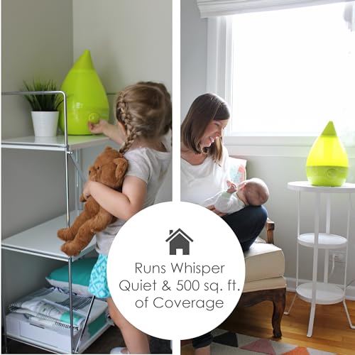 Image of Crane Ultrasonic Cool Mist Humidifier for Bedroom, Baby Nursery, Kids Room, Plants, or Office, Large 1 Gallon Tank, Filter Optional, Green