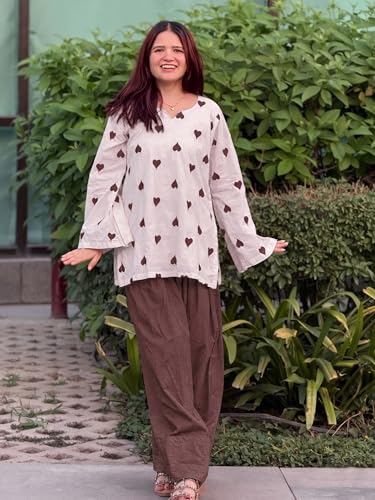 Image of ANNI Designer Farshi Salwar Suit for Women Viscose Embroidered | Co Ord Set for Woman | Straight Kurta Palazzo Outfit Round Neck V Slit Long Sleeve Ethnic Dress Womens Clothing