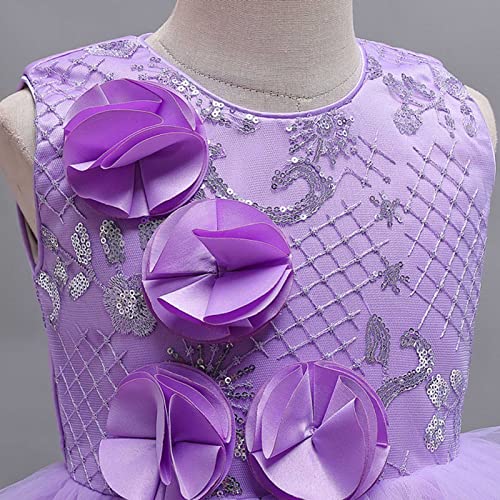 Pageant Wedding Dress for Girl Tulle Dresses Sequin Dress Toddler Round Neck Kids Dance Prom Gowns2