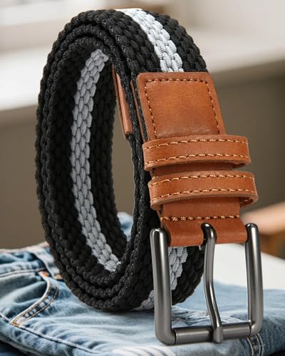 Braided Stretch Golf Belt for Men – 1 3/8