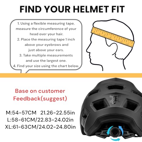 BATFOX Bike Helmet,Mountain Bike Helmet Helmets for Men