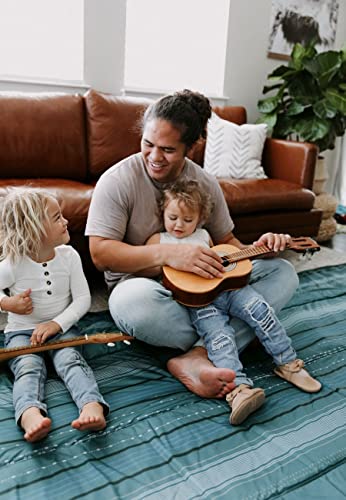 Image of Little Unicorn 5'x10' XL Outdoor Family Picnic & Beach Blanket | Durable & Water-Resistant Fabric | Compact Fold & Easily Wipes Clean | Zipper Pocket (Shoreline Stripe)