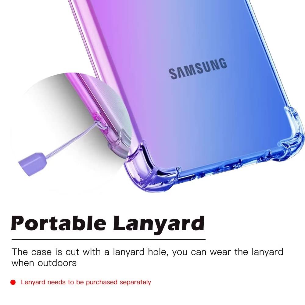 COMAKU Cover Sfumata Colorata Per Nokia C32, Custodia In TPU Morbido Con Airbag, Trasparente, Rosa Sfumato