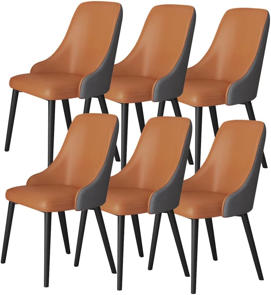 MZLaly Dining Chairs Set of 6,Modern Leather Kitchen Living Room Lounge Counter