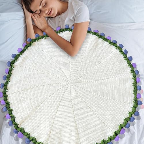 Kit de couverture au crochet facile pour débutant avec fil doux et modèle pas à pas - 4