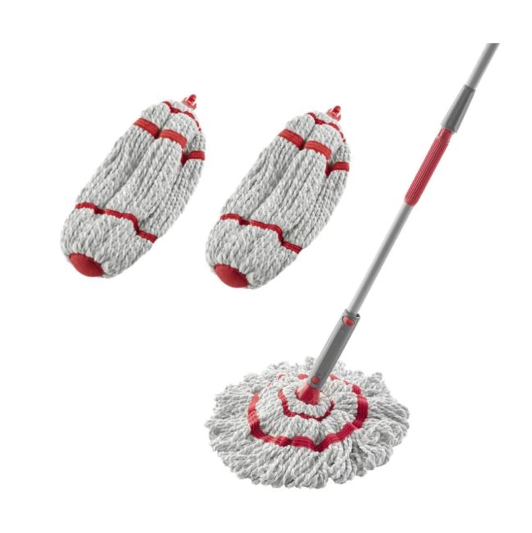 Rubbermaid Microfiber Twist Mop Kit with 2 Refills Kit Machine Washable Built-in Wringer Lightweight Safe for All Floor Types Deep Cleaning for Home/Bathroom/Garage/Office Rubbermaid Microfiber Twist Mop Kit with 2 Refills Kit Machine Washable Built-in Wringer Lightweight Safe for All Floor Types Deep Cleaning for Home/Bathroom/Garage/Office