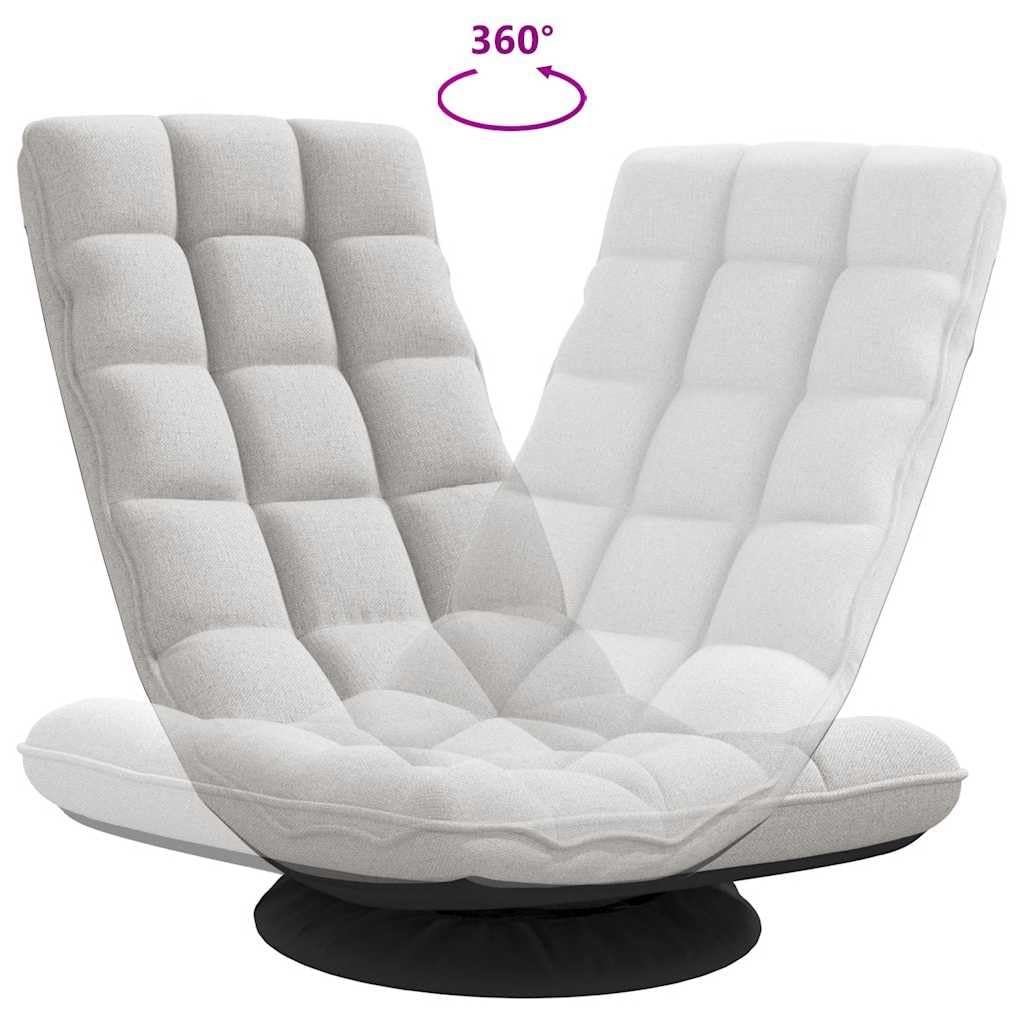 vidaXL Sillón Giratorio de Suelo de Tela Gris Nube 70x51x79 cm, Silla giratoria, Silla de Juego de Piso, Silla de Piso Plegable