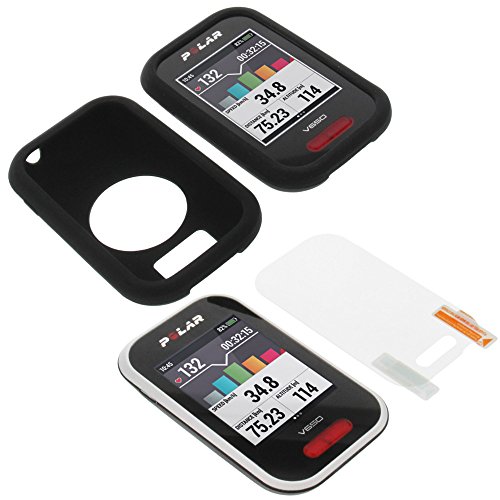 foto-kontor Funda + película para Polar V650 Protectora Silicona Carcasa protección Negra