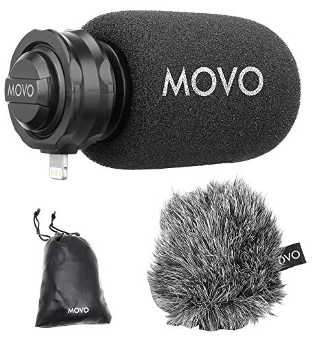 Movo LPM100 MFi Certified Lightning Directional Stereo Cardioid Microphone Compatible with iPhone, iPad, iPod, iOS Smartphones and Tablets