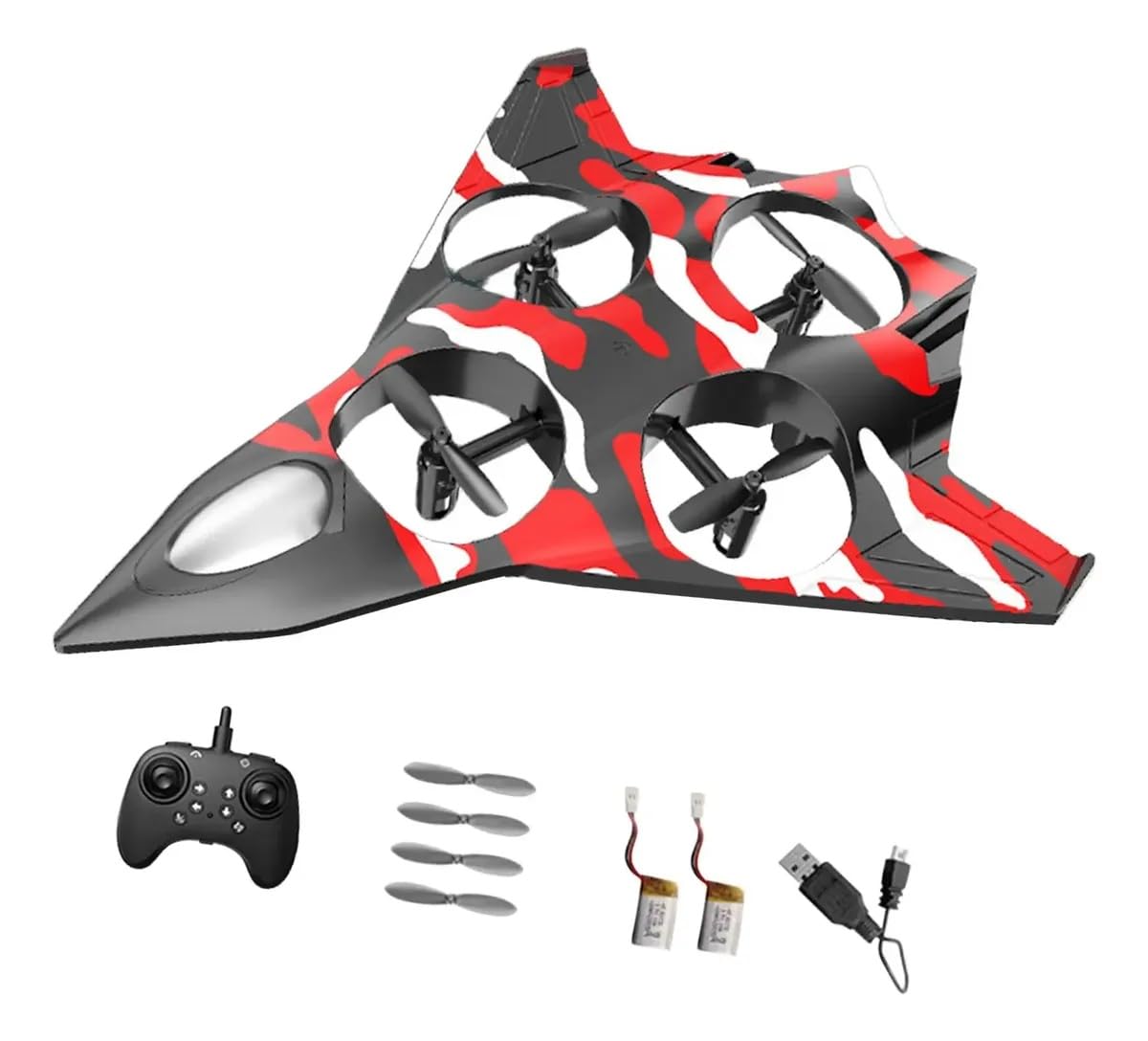 Fighter Quadcopter Drone for Kids with Optical Flow, 360° Flip, 3-Speed, Headless Mode, One-Key Takeoff/Landing, Rechargeable Battery, RC Remote, Indoor/Outdoor (14+)-image-17