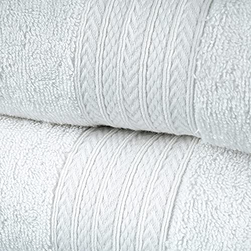 Supreme Premium Cotton Luxury Towels Set by Sweet Needle, White - 2 Bath Towel, 2 Hand and 4 Wash/Face - 500 GSM, Double Stitched, Strong Hem, Highly Absorbent for Bathroom & Hotel Use (8 Piece) - Image 4