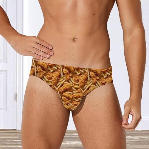Chicken Strips French Fries Mens Swim Briefs Quick Dry Triangle Trunks Swimsuit Swimming Bikini Swimwear4