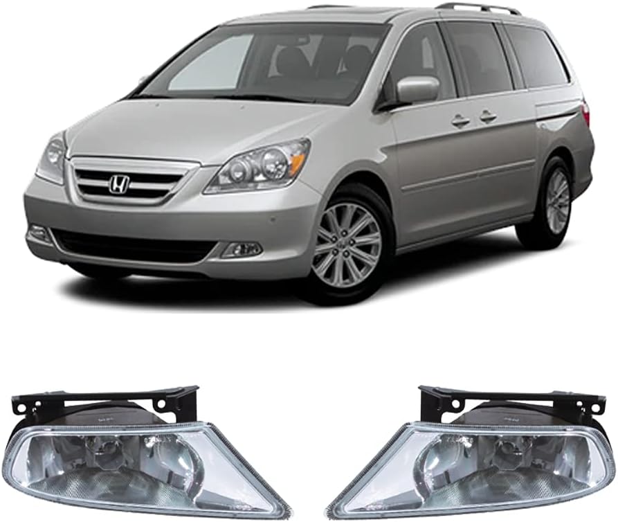 Fog For 2005-2007 Honda Odyssey Fog Lamps with Bezels and Assembly Set L&R Side (With Halogen Bulbs)